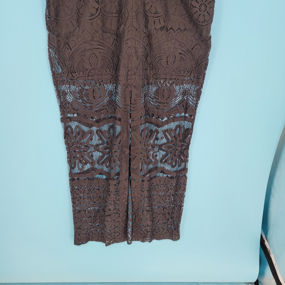 NWT Express Black Lace Maxi Dress Womens Medium Crochet Gothic feminine fitted - Picture 4 of 9